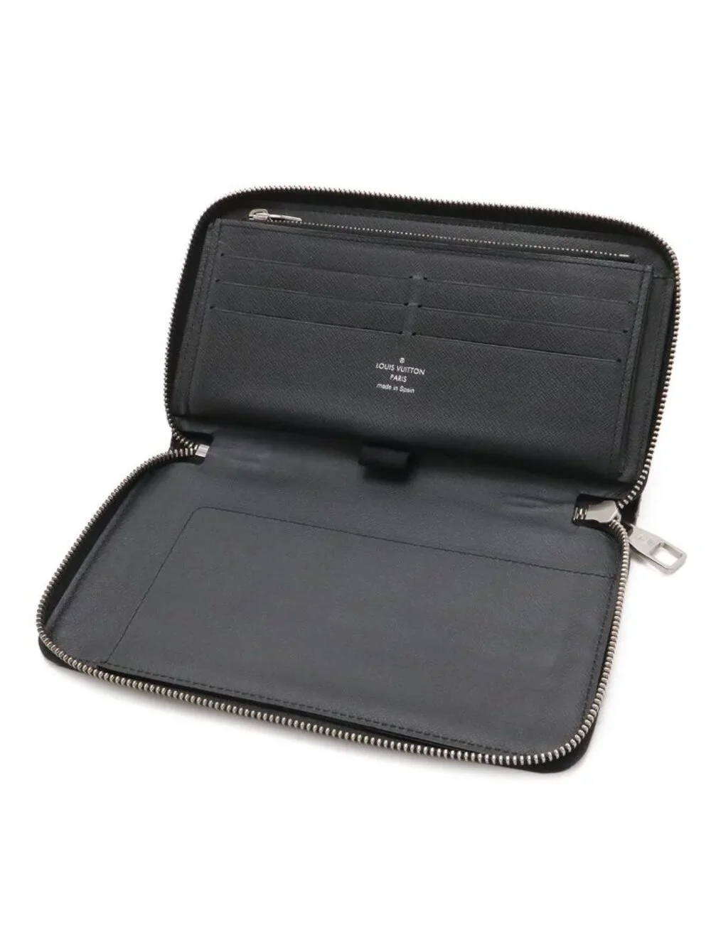 Louis Vuitton Taiga Zippy Organizer Travel Case Zip Around Wallet Ardoise Black